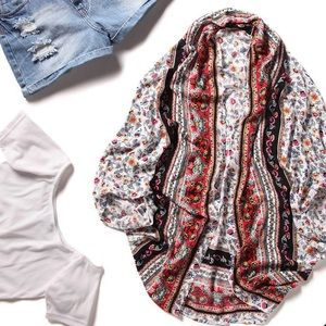 Floral Print Cocoon Kimono Size XS/S